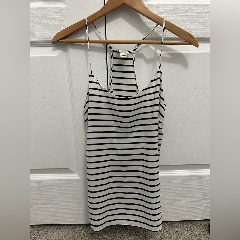 J. Crew Navy and White Striped Racerback Camisole